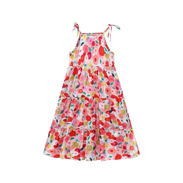 Robe Princesse Sans Manches à Col Licou pour Tout-Petites Filles, Robe de Plage