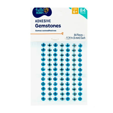 Hello Hobby Frost Blue Adhesive Gemstones, 84-Pieces