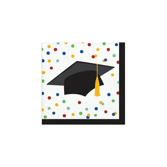 Colorful Grad 5" x 5" Folded Size 2ply Beverage Napkins,Pack of 16,12 packs