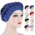 thumbnail image 2 of Elastic Twisted Beanie Breathable Braid Hat Shiny Sequins Braid Wrap Hat Women Accessory, 2 of 10