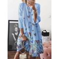thumbnail image 2 of Vestido midi de manga larga estampado Cuello redondo Gran swing Cintura alta Ropa de mujer Scienceny AP000135-29B, 2 of 6