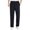 CL312 Dark Blue, variant on Yuncity Men Pants Solid Color Mid Waist Elastic Pocket Drawstring Flat Front Commute Summer Basic Fitness Daily Work Wear Men's Trousers Size XL Black