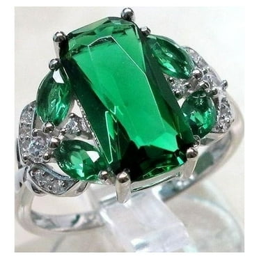 Ladies Ruby Cut 925 Sterling Silver Ring