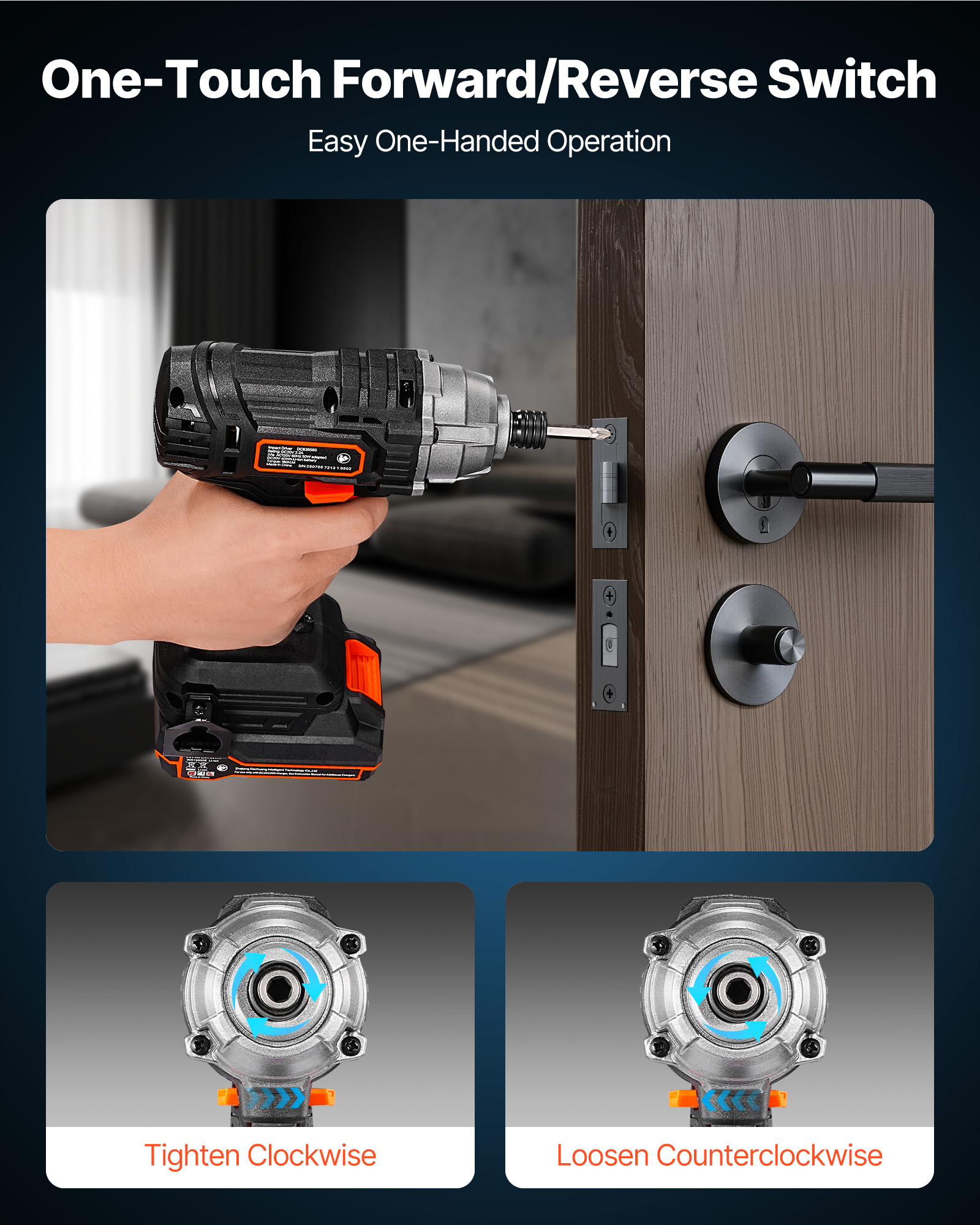 VEVOR Impact Driver, 1/4 Inch, 2800 RPM Max Speed, 20 V Powerful Motor, Electric Cordless Impact Driver Kit with Battery and Charger, 10 Bits, LED Work Light, for Furniture, Electrical, Home Repairs