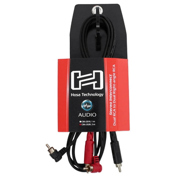 Hosa CRA-202R Dual RCA - RCA Right Angle 6 Foot Cable