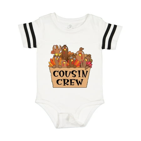

Inktastic Cousin Crew Cute Turkey Family Gift Baby Boy or Baby Girl Bodysuit