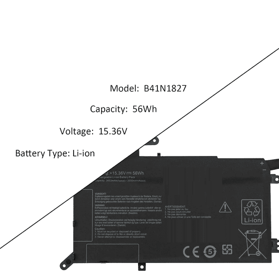 B41N1827 Replacement Battery for ASUS ZenBook Flip 15 UM562IQ Q507 Q507IQ Q526 Q526F Q526FA