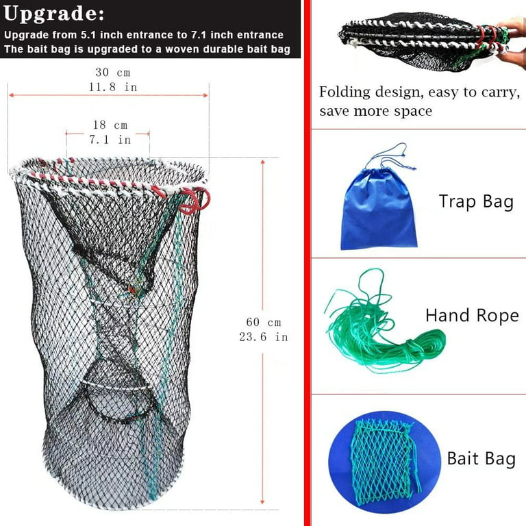 Fishing Bait Trap Crab Traps 1Pcs Portable Crawfish Cage Foldable Shrimp  Cast Net 23.6 x 11.8in 