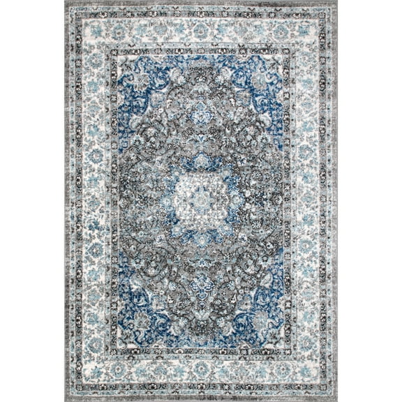 nuLOOM Paisley Verona Vintage Persian Area Rug, 8' x 10', Dark Gray