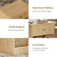 thumbnail image 4 of QinaQin Recessed Bedside Table, Natural Wood Bedside Table with Drawers, Rustic Style Side Table and Storage Cabinet, Suitable for Bedroom Or Living Room, 4 of 7