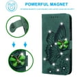 thumbnail image 2 of Glitter Retro Butterfly Embossed Case for iPhone 13 2021, Allytech Folio PU Leather with Soft TPU Bumper Shock Resistant Flip Stand Book Style Wallet Cover for iPhone 13 6.1", Green, 2 of 3