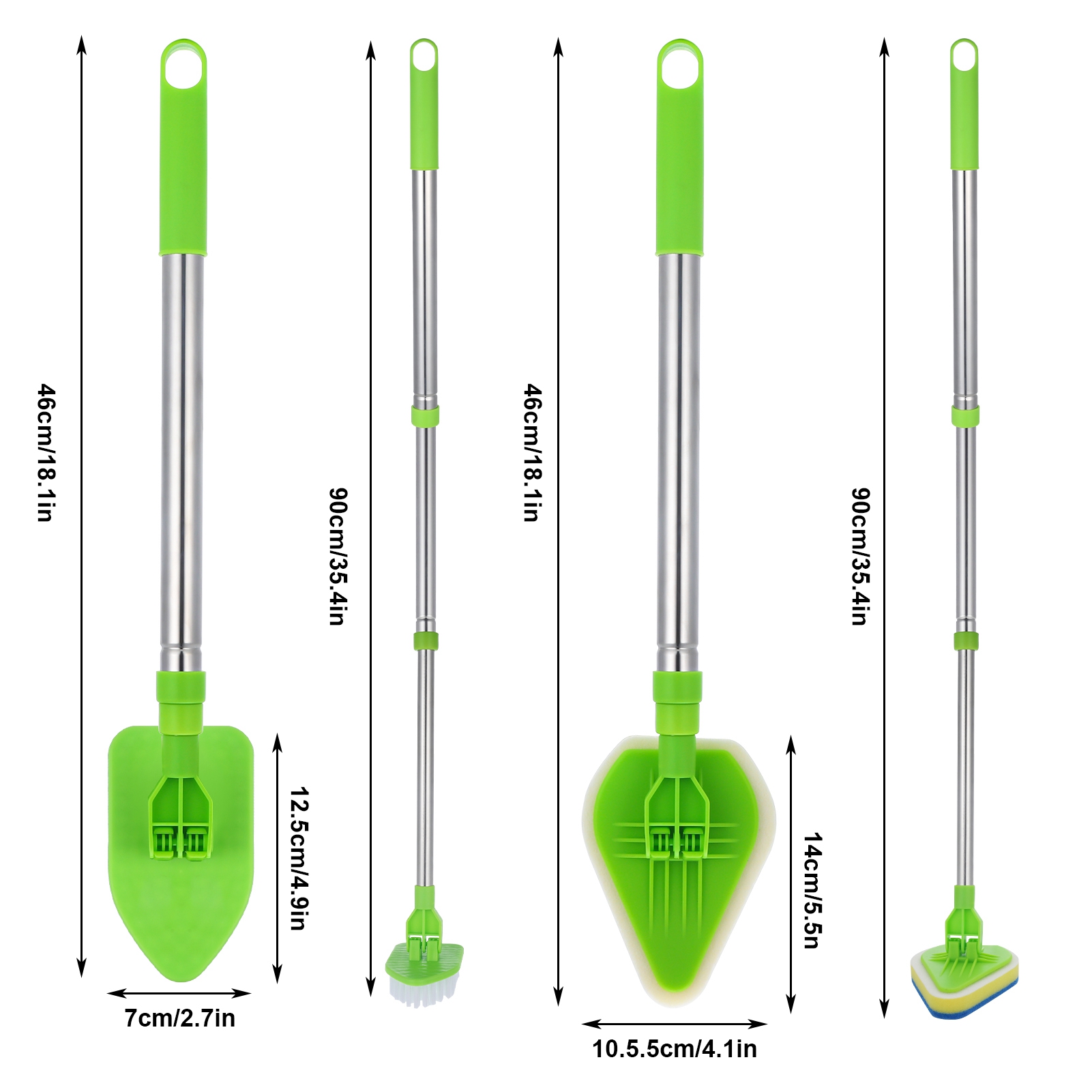 Armscye Adjustable Long Handle Scrub Brush, 37-Inch, Green photo 2
