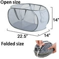 thumbnail image 3 of Buenod 2 Compartment Horizontal Mesh Laundry Hamper Collapsible Clothes Basket, 72L, Gray, 3 of 10