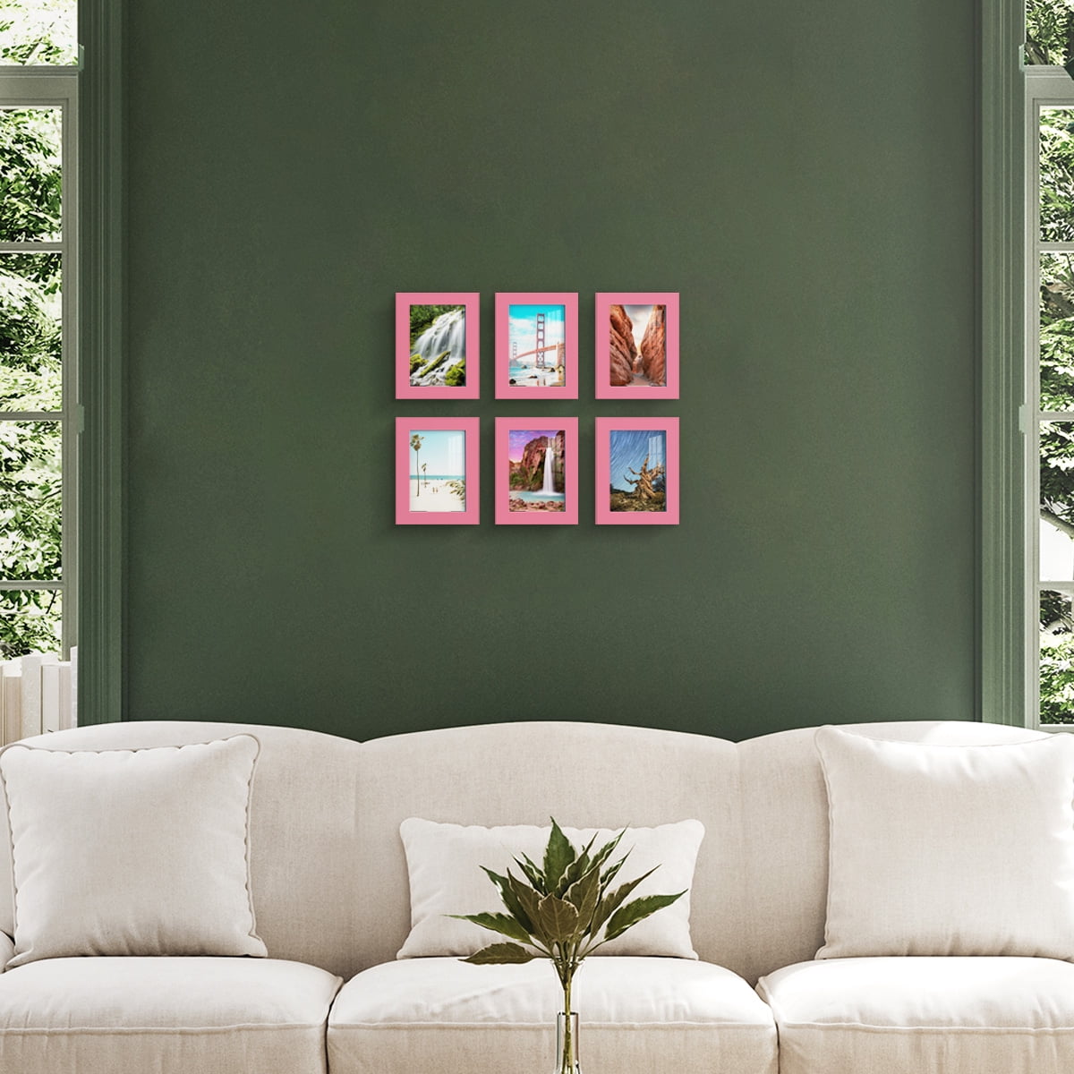 Wexford Home Modern 3.5" x 5" Hot Pink Picture Frame (Set of 6)