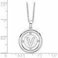 thumbnail image 5 of Sterling Silver Rh Plated White Ice Diamond Initial V Necklace (20 X 19) Made In India -Jewelry By Sweet Pea, 5 of 9