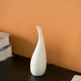 thumbnail image 3 of Uniquewise 8-inch Small White Ceramic Water Drop Vase Modern Teardrop Shape for Home Decor - Perfect for Floating Shelves TV Stands Desks Bookshelves Side Tables Countertops and Contemporary Spaces, 3 of 10