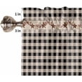thumbnail image 5 of Kitchen Curtains Valance and Tiers 3 Piece Set, Country Star Berry Black Buffalo Plaid Short Window Treatments Rod Pocket Tier and Valance for Cafe Laundry Room Bathroom Decor 24-Inch Tier Set, 5 of 6