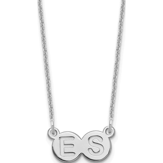 Custom Personalized 10K White Gold 2 Letter Bubble Necklace 10k White Gold: Jewelry by Sweet Pea - Made in USA