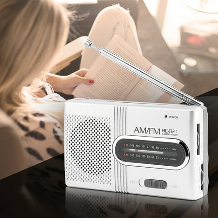 Anauto Universal Portable AM/FM Mini Radio Stereo Speakers Receiver Music Player, Wireless Speaker, FM