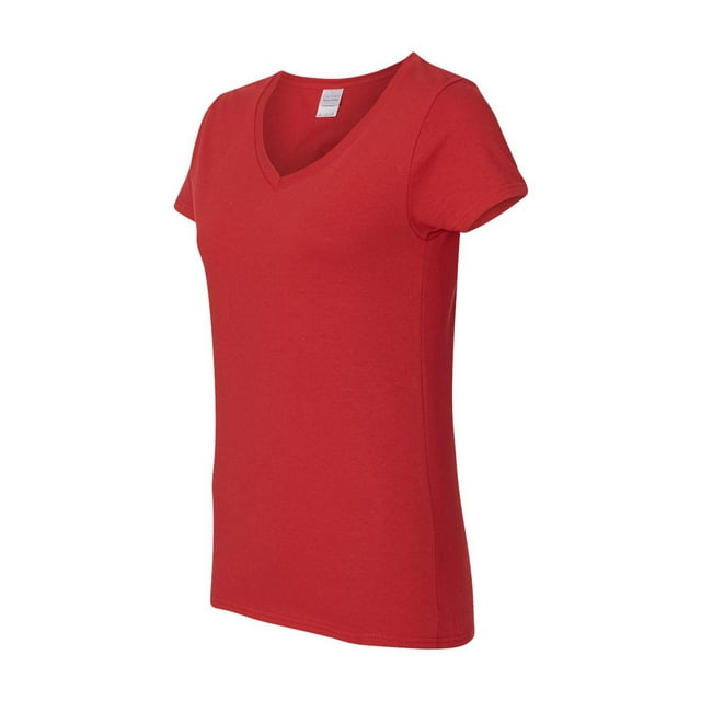 Gildan - T-Shirt à Col en V pour Femmes en Coton Épais