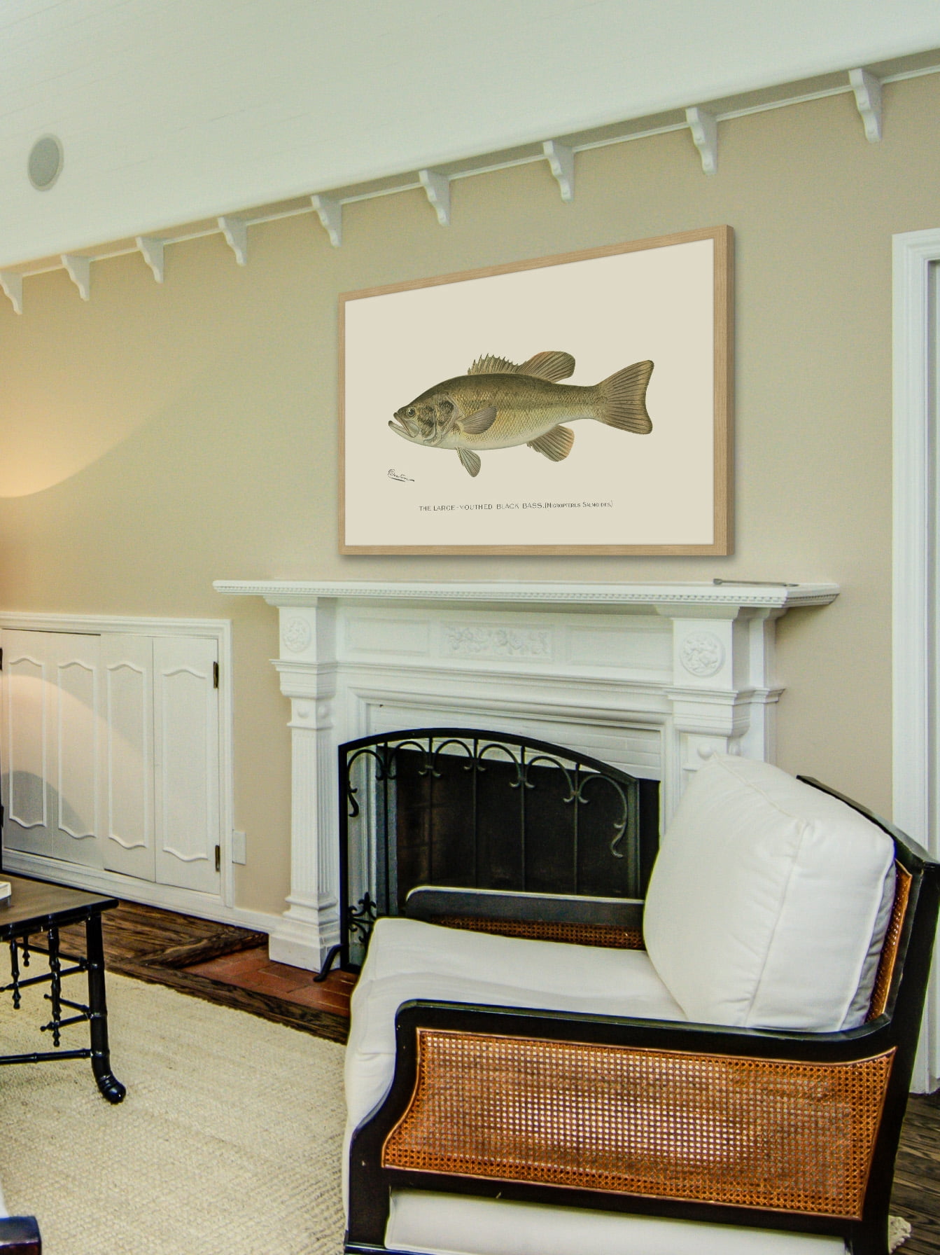 "Large Black Bass" Framed Painting Print