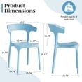 thumbnail image 3 of VECELO Stackable Patio Dining Chair Set of 4, Outdoor/Indoor Dining Chairs for Restaurant, Poolside and Garden, No Assembly, Blue, 3 of 14