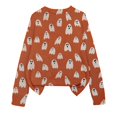 thumbnail image 3 of YVNAURA Knitted Halloween Pullover Sweater for Women Funny Pumpkin Graphic Crewneck Cozy Warm Fall Winter Spooky Season Top Casual Daily Outfit 1 Pack, Orange,XXL, 3 of 8