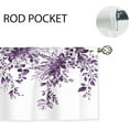 thumbnail image 5 of Purple Eucalyptus Botanical Leaves Valances Kitchen Curtains Watercolor Flower Window Drapes Floral Plants Botanical Wildflower Bedroom Bathroom Living Room Treatment Tier 1 Panel 52Wx18H Inch, 5 of 6