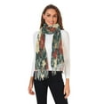 thumbnail image 2 of FORMRS Womens Scarf Winter Soft Long Big Warm Shawls Wrap Tassel Scarves, Christmas Blooms, 2 of 9