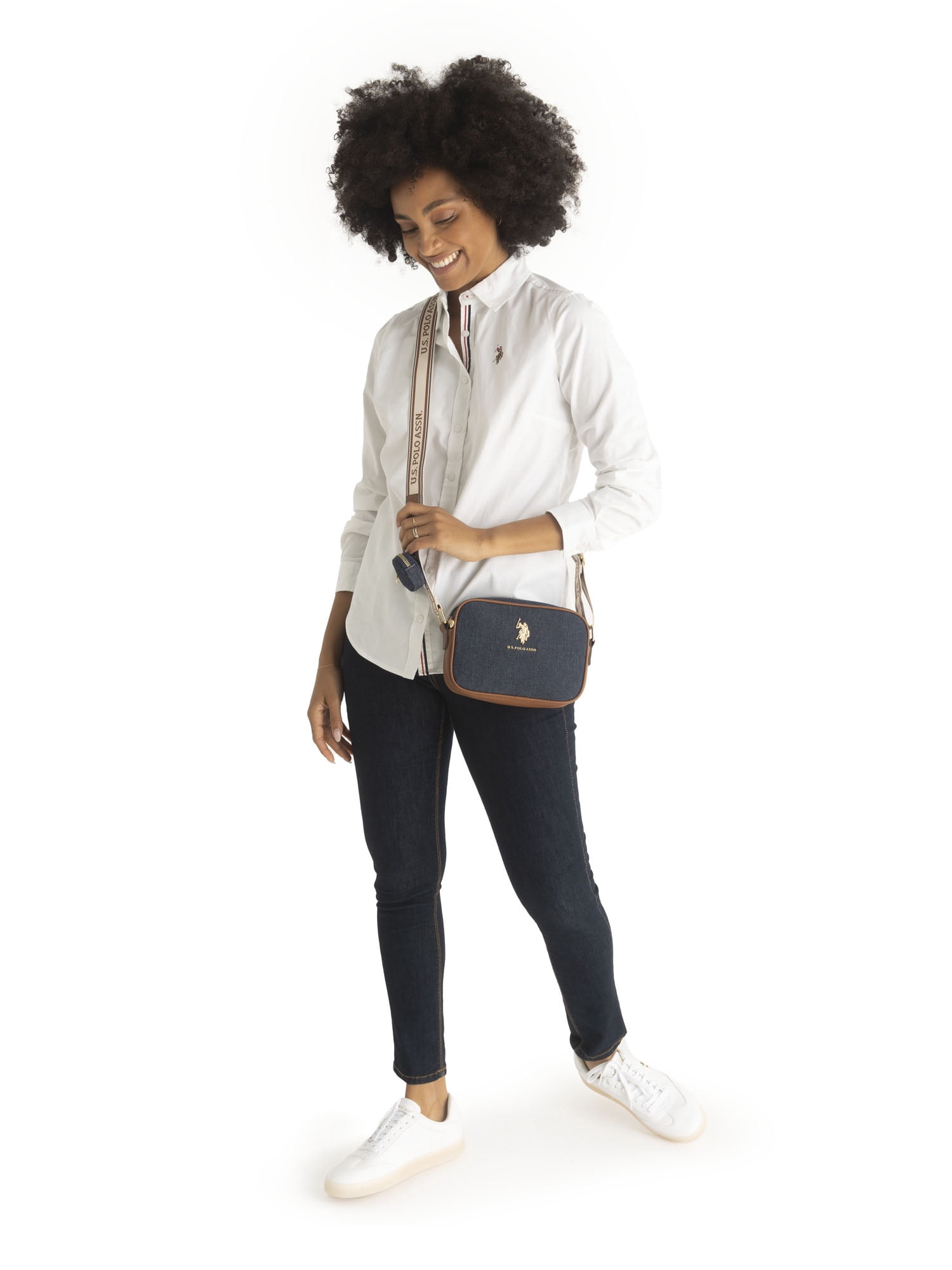 U.S. Polo Assn. Women's Signature Crossbody Bag, Dark Denim