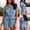 Light Blue, variant on TIANZEN Women Solid Lapel Denim Short-sleeved Jumpsuit Loose Casual Short Jumpsuit Pants Cut up Overalls for Women Turtle Necks for Womens Long Sleeve