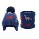 thumbnail image 5 of Conjunto de gorro y bufanda de punto con forro polar de dinosaurio jacquard para niños de invierno, conjunto de dos piezas de gorro de lana con protección para los oídos para niños, 5 of 6