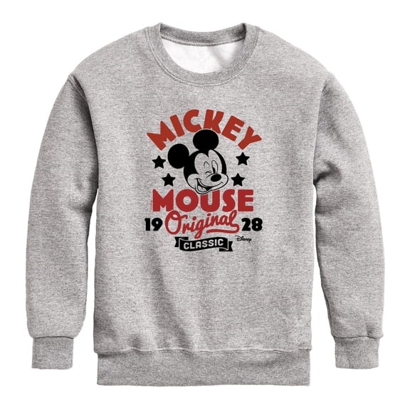 Disney - Original Mickey Badge - Toddler Boys Fleece Crew Sweatshirt