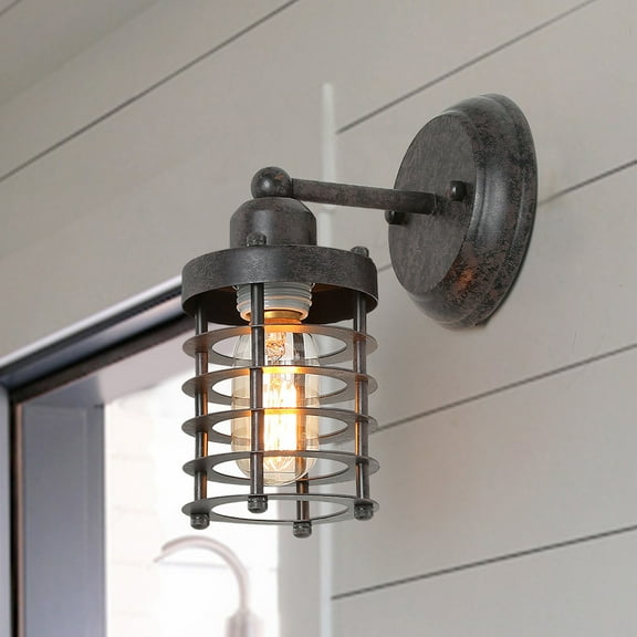 LNC 1-Light Rustic Wall Sconce in Bronze Finish