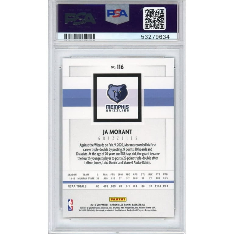ja morant graded rookie card Ja Morant 2021-22 NBA Prizm Draft Picks #44 All Americans Rookie Insert -  GMA 10 Gem Mint Graded Card