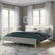 thumbnail image 2 of King/Queen/Full Size Modern White Solid Wood Platform Bed Frame[US-W] My Lux Decor Round, 2 of 6