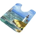 thumbnail image 3 of Dreamtimes Lighthouse 2 Pcs Bath Mat Set, Non-Slip Quick Dry Shower Rug, Extra Soft Plush High Absorbent Toilet Carpet for Bathroom, Bathtub, Sink, 16" x 24" + 20" x 24", 3 of 6