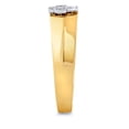 thumbnail image 3 of Wellingsale Men's Solid 14k Yellow Gold Polished CZ Cubic Zirconia "Cross" Wedding Band - Size 8, 3 of 5
