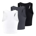 thumbnail image 3 of DuoJiaJ Women's 3 Piece Tank Tops Ribbed Seamless Workout Exercise Shirts Yoga Crop Tops Women’s Athletic Tank Tops, 3 of 3