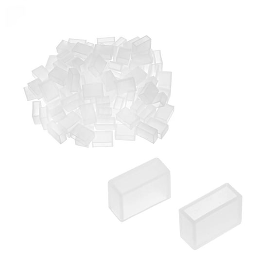 100pcs Silicone Plug Fit 5050 10mm Wide  Tube  End Cap Cover White