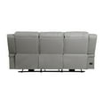 thumbnail image 4 of Benjara Kate 82 Inch Power Double Recliner Sofa, USB Ports, Gray Microfiber, Wood, 4 of 6
