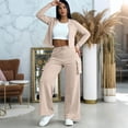 thumbnail image 6 of Ihhxva Women's Two Piece Set Cargo Wide Leg Pants with Multi-Pockets Relaxed Fit Outfit Casual Streetwear Cotton Jogger Tracksuit for Travel S-2XL, 6 of 9