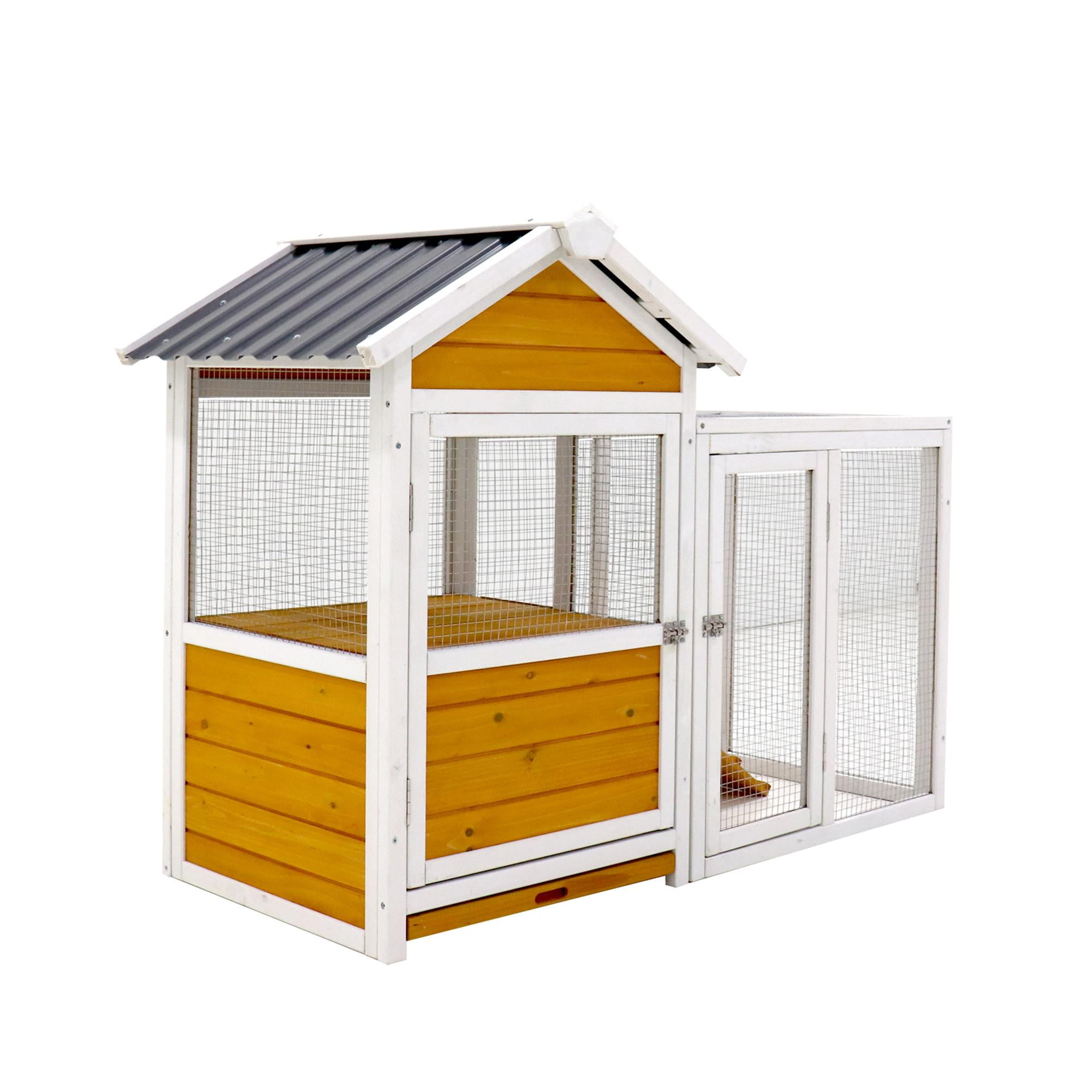 Pefilos 47.5" Outdoor Large Chicken Coop with Waterproof PVC Board, Wood Hen House Duck Coop with Nest Box, Rabbit Hutch for Indoor, Bird Cage, Brown Pefilos 47.5" Outdoor Large Chicken Coop with Waterproof PVC Board, Wood Hen House Duck Coop with Nest Box, Rabbit Hutch for Indoor, Bird Cage, Brown