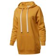 thumbnail image 2 of A2Y Women's Relax Fit Long Sleeve Kangaroo Pockets Hoodie Sweatshirts Ash Mustard M, 2 of 6
