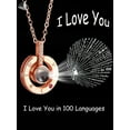 thumbnail image 5 of PULLIMORE 100 Languages for “I Love You” Projection Pendant Necklace Gifts for Anniversary Birthday Valentine’s Day (Silver), 5 of 9