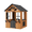 Brown, variant on Dateyes S5-A Wooden Kids Playhouse 4x4FT Brown Gable Roof, Indoor Outdoor Play Cottage with Complete Kitchen Toys