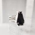 thumbnail image 3 of Coffin Shape Black Onyx Ring, Natural Black Onyx Ring, December Birthstone, Womens Ring, Coffin Ring, 925 Sterling Silver, Christmas, Handmade, Statement Jewelry, Coffin Shape Gemstone Ring, 3 of 6
