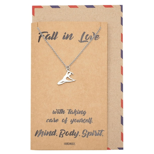 Quan Jewelry Quan Jewelry Yoga Necklace Handmade Meditation Pendant Charm Yoga Pose Jewelry Yoga Gifts For Friend With Inspirational Healing Quote Jewelry Walmart Com Walmart Com