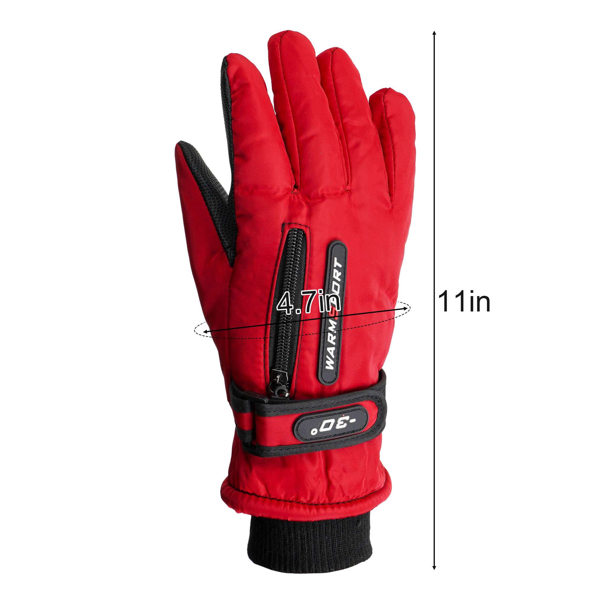 Gustave Winter Ski Snow Gloves for Women Men Waterproof Touchscreen Snowboard Gloves Cold Weather Warm Thermal Fleece Lined Gloves with Pocket for Running Driving Cycling - Black
