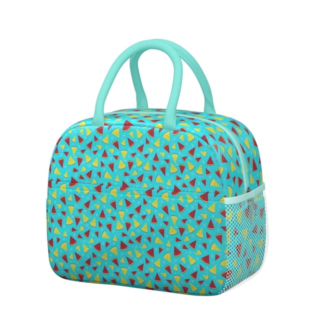 Watermelon Pattern Insulated Cooler Backpack Leakproof Lunch Bag with Cute Sunshine and Geometric Design for Outdoor Adventures